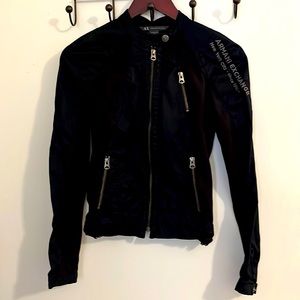 Armani Exchange Black Moto Jacket. Size Small
